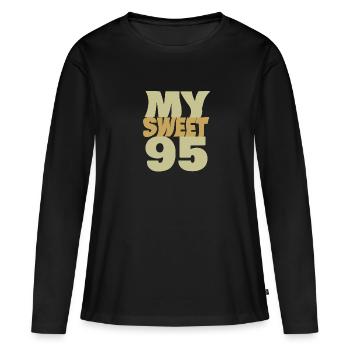 Sweet 95 - Frauen Premium Bio Langarmshirt - Schwarz - Vorne - Julia (174cm)