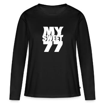 Doux 77 - T-shirt manches longues Premium bio Femme - noir - Devant - Julia (174cm)