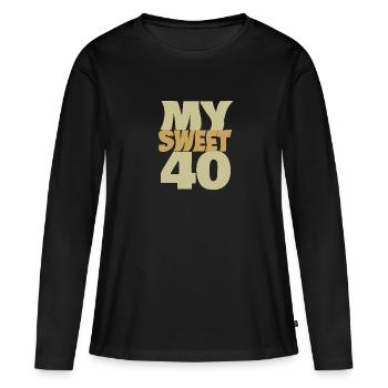 Sweet 40 - Frauen Premium Bio Langarmshirt - Schwarz - Vorne - Julia (174cm)