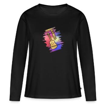 Cyril - T-shirt manches longues Premium bio Femme - noir - Devant - Julia (174cm)