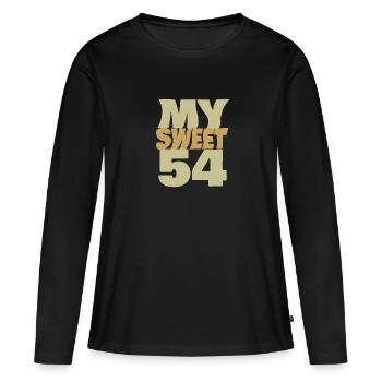 Sweet 54 - Frauen Premium Bio Langarmshirt - Schwarz - Vorne - Julia (174cm)