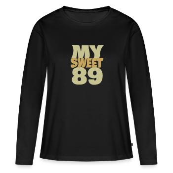 Sweet 89 - Frauen Premium Bio Langarmshirt - Schwarz - Vorne - Julia (174cm)