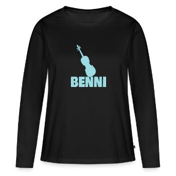 Benni en tant qu’alto - T-shirt manches longues Premium bio Femme - noir - Devant - Julia (174cm)