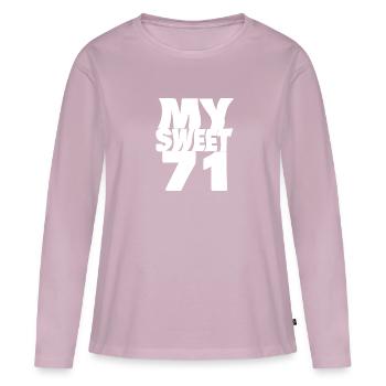 Sweet 71 - Frauen Premium Bio Langarmshirt - Altrosa - Vorne - Julia (174cm)