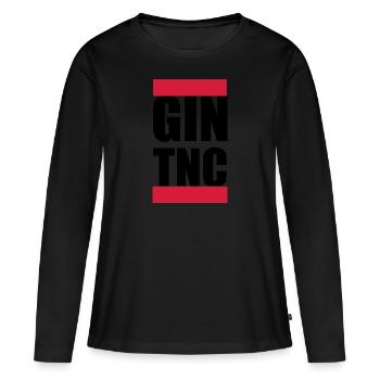 GIN - T-shirt manches longues Premium bio Femme - noir - Devant - Julia (174cm)