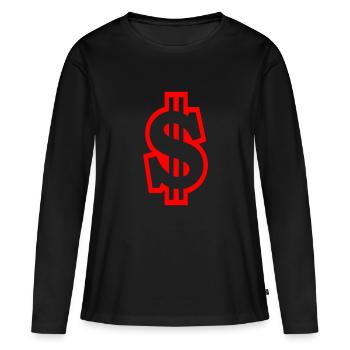 dollar - T-shirt manches longues Premium bio Femme - noir - Devant - Julia (174cm)