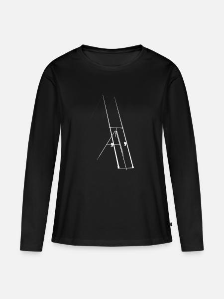 Brandungsdreibein_weiss - Frauen Premium Bio Langarmshirt - Schwarz