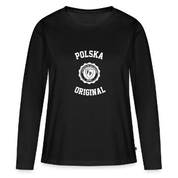 pologne - T-shirt manches longues Premium bio Femme - noir - Devant - Julia (174cm)