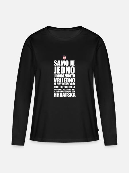 Samo je jedno Hrvatska Kroatien Croatia Mi Hrvati - Frauen Premium Bio Langarmshirt - Schwarz