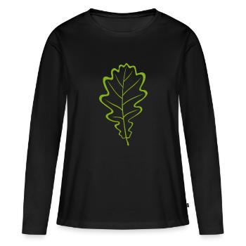Eiche 2 - Frauen Premium Bio Langarmshirt - Schwarz - Vorne - Julia (174cm)