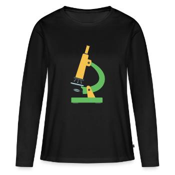 Microscope - T-shirt manches longues Premium bio Femme - noir - Devant - Julia (174cm)