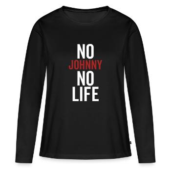 Pas de Johnny Pas de vie - T-shirt manches longues Premium bio Femme - noir - Devant - Julia (174cm)