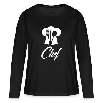Chef cuisinier 4 - T-shirt manches longues Premium bio Femme - noir - Devant - Julia (174cm)