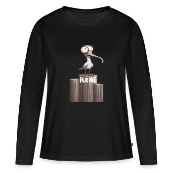Hug me! Hug me - Women's Premium Organic Long Sleeve Shirt - black - Front - Julia (174cm)