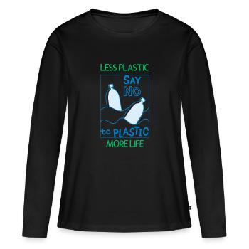 Plastic in the Ocean - Pollution - Women's Premium Organic Long Sleeve Shirt - black - Front - Julia (174cm)