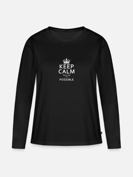 keep calm - Frauen Premium Bio Langarmshirt - Schwarz