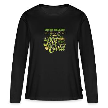 Les portefeuilles Bitcoin sont bien mieux qu’un pot d’or - T-shirt manches longues Premium bio Femme - noir - Devant - Julia (174cm)