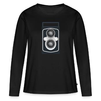 Doppelobjektiv-Spiegelreflexkamera Sauber - Frauen Premium Bio Langarmshirt - Schwarz - Vorne - Julia (174cm)