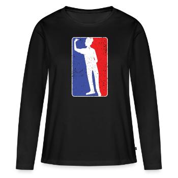 CONCEPTION DE JOUEUSE DE FLÉCHETTES - T-shirt manches longues Premium bio Femme - noir - Devant - Julia (174cm)
