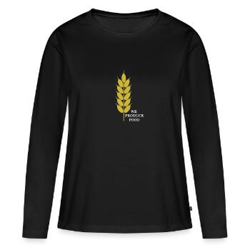 Agriculture, nous produisons des denrées alimentaires - agriculture - T-shirt manches longues Premium bio Femme - noir - Devant - Julia (174cm)