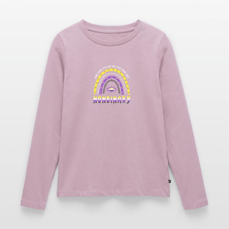 Boho Regenbogen Nonbinary Frauen Premium Bio Langarmshirt