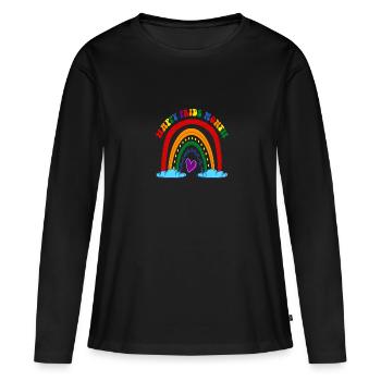 Happy Pride Month LGBT Gay Boho Rainbow - T-shirt manches longues Premium bio Femme - noir - Devant - Julia (174cm)