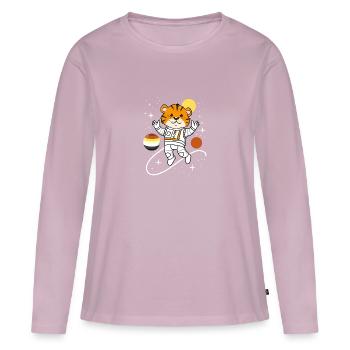 Tiger Astronaut Gay Bear Pride - Frauen Premium Bio Langarmshirt - Altrosa - Vorne - Julia (174cm)