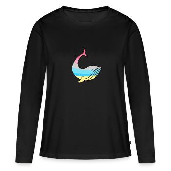 Fierté De Whale Genderflux - T-shirt manches longues Premium bio Femme - noir - Devant - Julia (174cm)