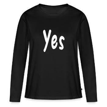 Oui - T-shirt manches longues Premium bio Femme - noir - Devant - Julia (174cm)