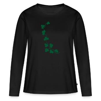 Trèfle Grimpante - T-shirt manches longues Premium bio Femme - noir - Devant - Julia (174cm)