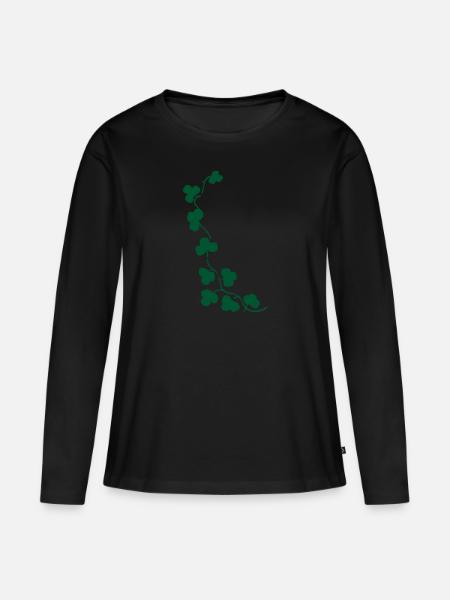 Zierklee - Frauen Premium Bio Langarmshirt - Schwarz