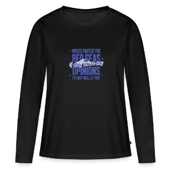 Moïse a séparé la mer Rouge Chrétien drôle - T-shirt manches longues Premium bio Femme - noir - Devant - Julia (174cm)