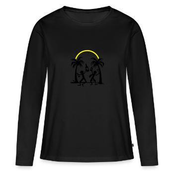 Party Beach Holidays - Women's Premium Organic Long Sleeve Shirt - black - Front - Julia (174cm)
