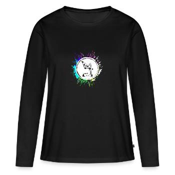 Icône de microscope Icône - T-shirt manches longues Premium bio Femme - noir - Devant - Julia (174cm)