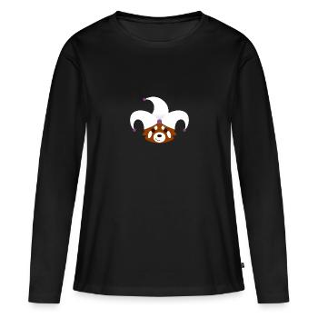 Panda roux déguisé en arlequin pour Halloween - T-shirt manches longues Premium bio Femme - noir - Devant - Julia (174cm)