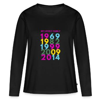 ma charmante famille .. en années. Votre famille - T-shirt manches longues Premium bio Femme - noir - Devant - Julia (174cm)