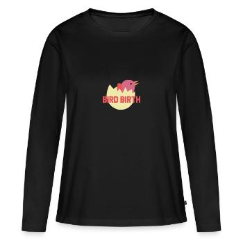 Naissance sur œuf - naissance de l'œuf - T-shirt manches longues Premium bio Femme - noir - Devant - Julia (174cm)