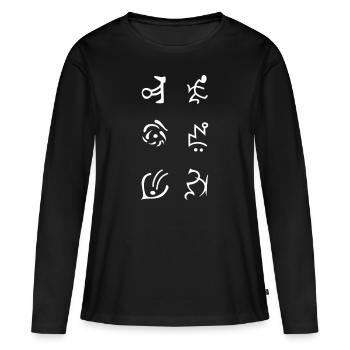 Diablo Runenwort Botd - T-shirt manches longues Premium bio Femme - noir - Devant - Julia (174cm)