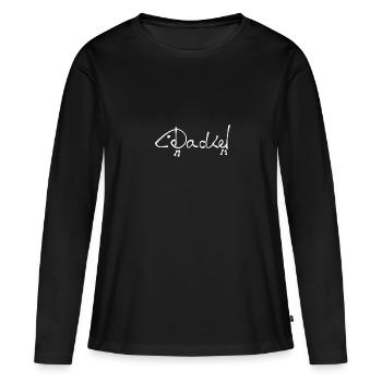 Dachshund lettering Picasso white - Women's Premium Organic Long Sleeve Shirt - black - Front - Julia (174cm)