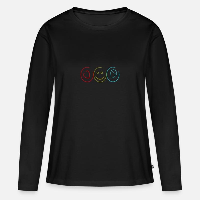 Pillenfreude - Frauen Premium Bio Langarmshirt - Schwarz