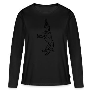 hangingstaff_01 - T-shirt manches longues Premium bio Femme - noir - Devant - Julia (174cm)