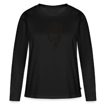 Jésus - T-shirt manches longues Premium bio Femme - noir - Devant - Julia (174cm)