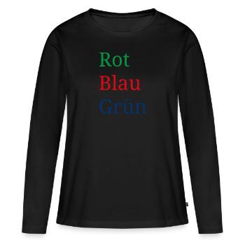 Optische Täuschung Illusion - Frauen Premium Bio Langarmshirt - Schwarz - Vorne - Julia (174cm)