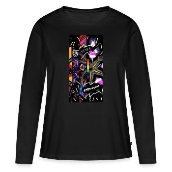 Style 4000 - T-shirt manches longues Premium bio Femme - noir - Devant - Julia (174cm)