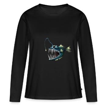 frogfish - Women's Premium Organic Long Sleeve Shirt - black - Front - Julia (174cm)