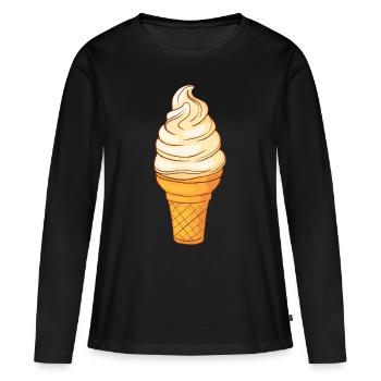 Softeis - Frauen Premium Bio Langarmshirt - Schwarz - Vorne - Julia (174cm)