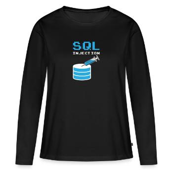 Injection SQL pour les administrateurs de base de données SQL - T-shirt manches longues Premium bio Femme - noir - Devant - Julia (174cm)