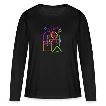 Alle Formen - Frauen Premium Bio Langarmshirt - Schwarz - Vorne - Julia (174cm)
