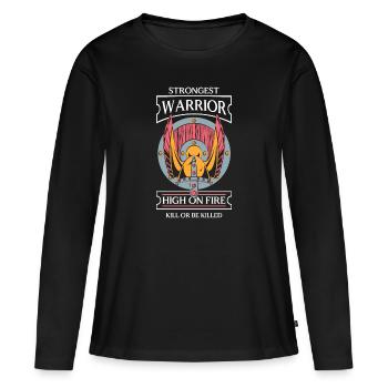 Odin Rune Asgard Mjolnir - T-shirt manches longues Premium bio Femme - noir - Devant - Julia (174cm)