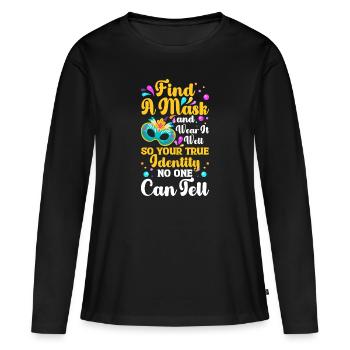 Fête masquée Stranger - T-shirt manches longues Premium bio Femme - noir - Devant - Julia (174cm)